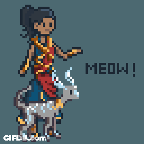 Crazy Cat With Human Pixel Art GIF