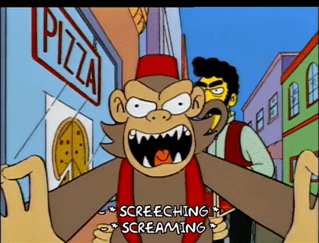 Crazy Chimp Attacking Musician The Simpsons GIF