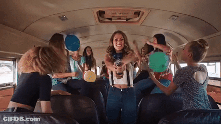 Crazy Confetti Bus Party GIF