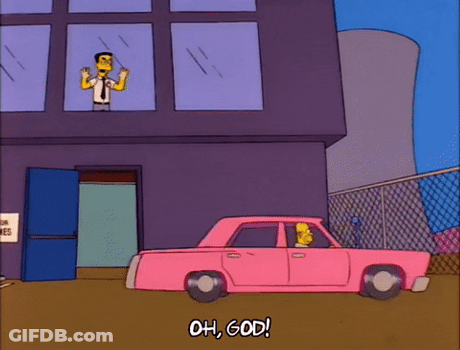Crazy Driver Homer Simpson Crashing Another Car GIF
