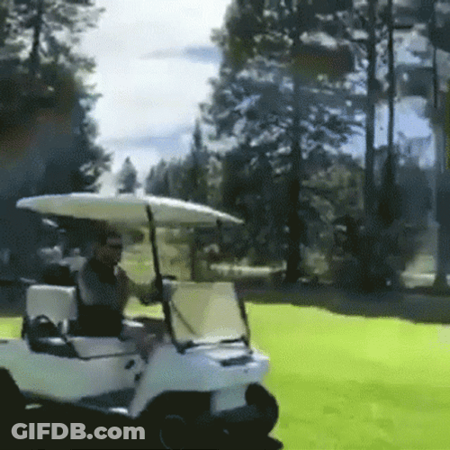 Crazy Driver Operating Golf Cart GIF