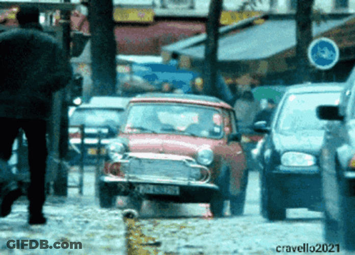 Crazy Driving Almost Hitting Someone GIF