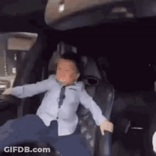 Crazy Driving Kid Holding On GIF
