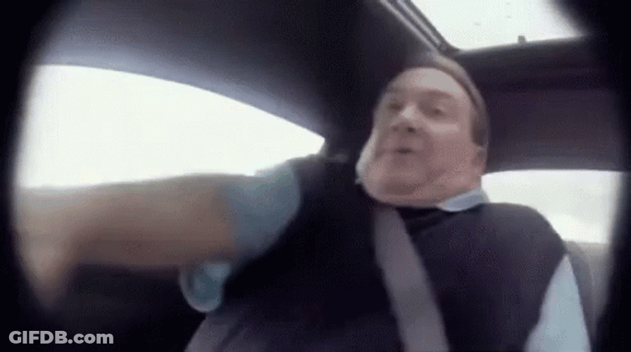 Crazy Driving Passenger In So Much Fear GIF
