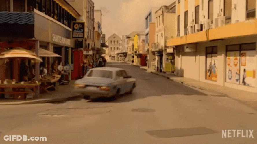 Crazy Driving To Escape GIF