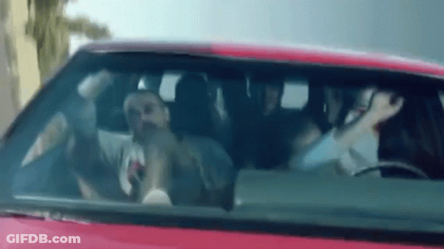 Crazy Driving Upside Down In A Car GIF