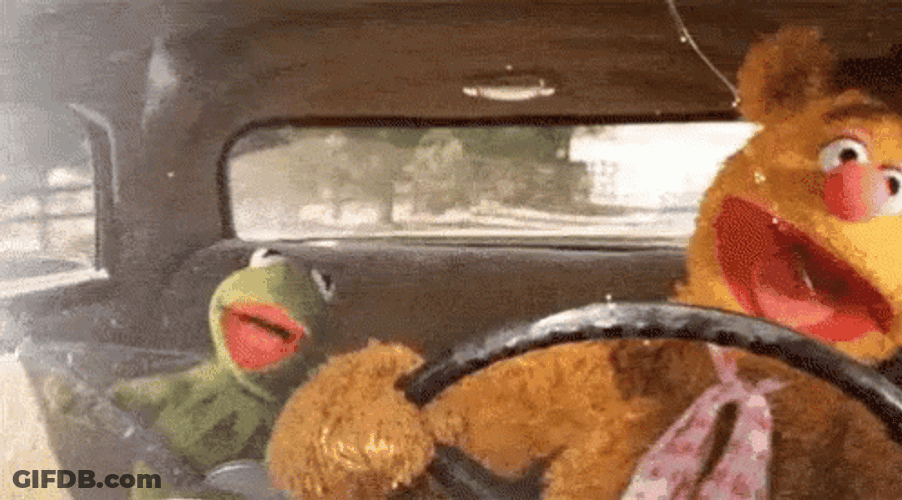 Crazy Driving With The Muppets GIF