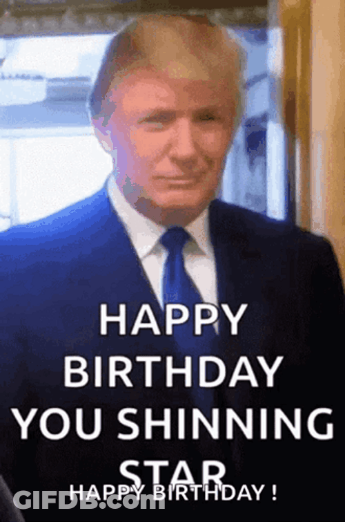 Crazy Happy Birthday Donald Trump Thumbs Up GIF