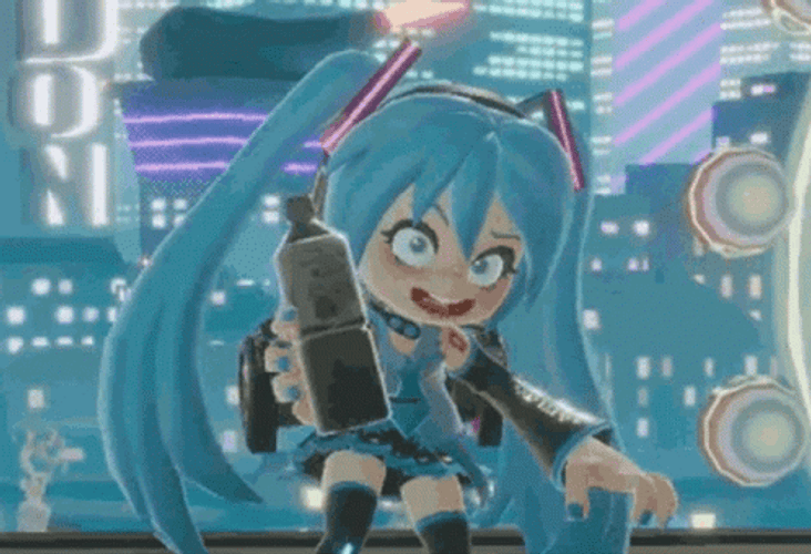 Crazy Hatsune Miku Looks GIF
