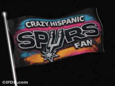 Crazy Hispanic Spurs Fan Flag GIF