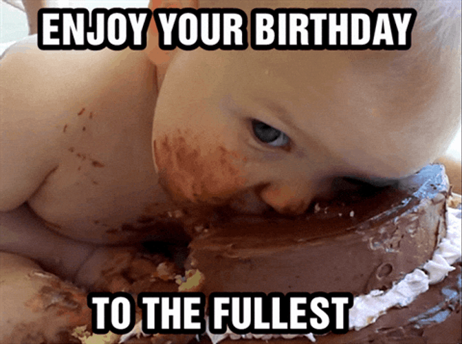 Crazy Kid Diving In Birthday Cake GIF