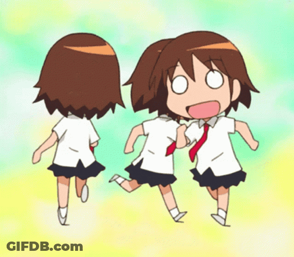 Crazy Kids Running In Circles Anime GIF