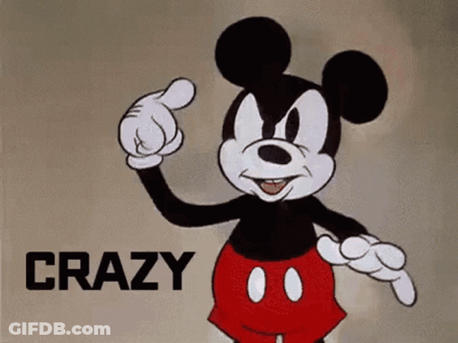 Crazy Loco Mickey Mouse GIF