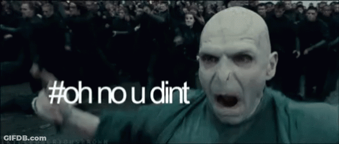 Crazy Lord Voldemort Hashtag GIF