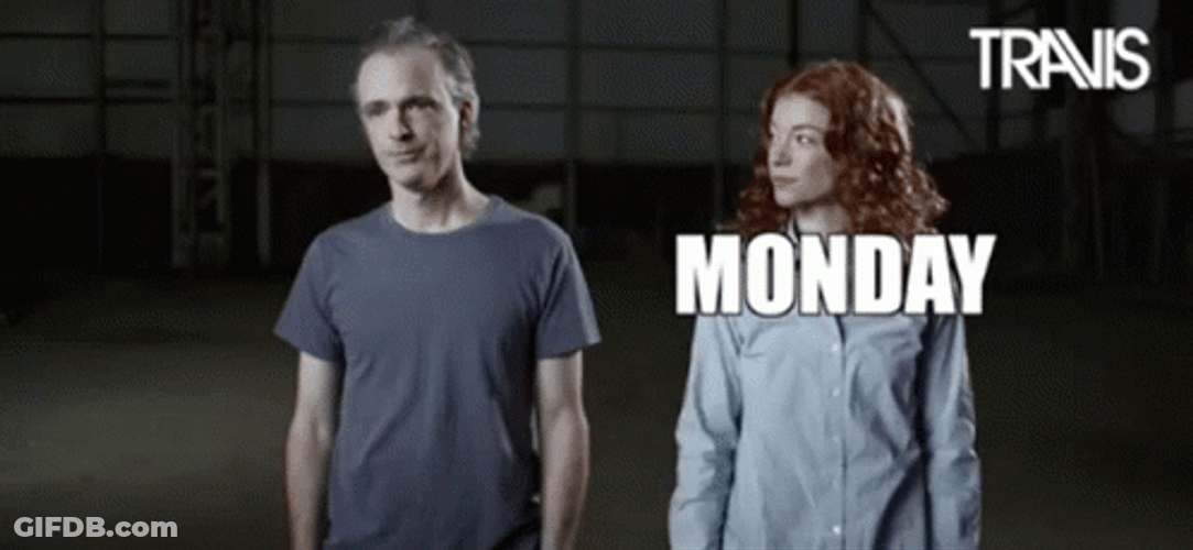Crazy Monday Pushing Fran Healy GIF