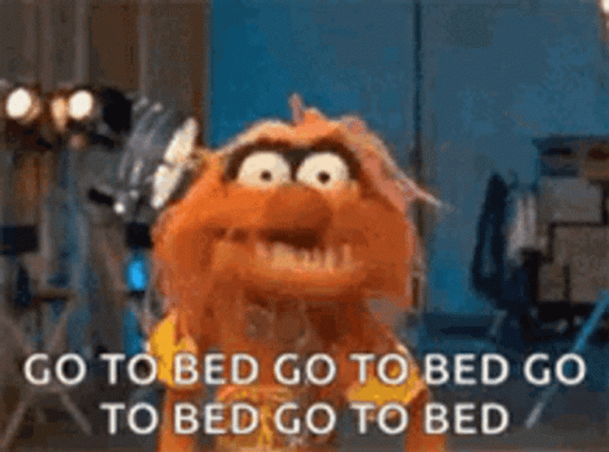 Crazy Muppet Go To Bed Shouting GIF