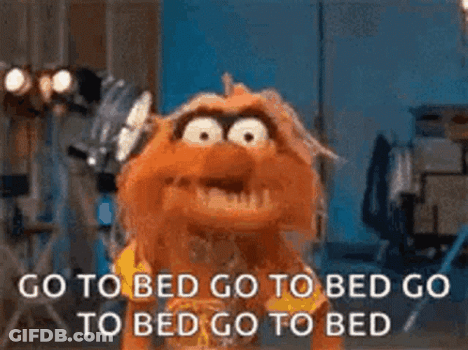 Crazy Muppet Go To Sleep GIF