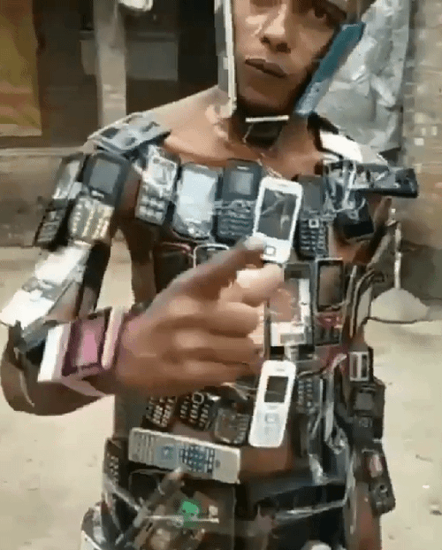 Crazy Nokia Phone Addict GIF