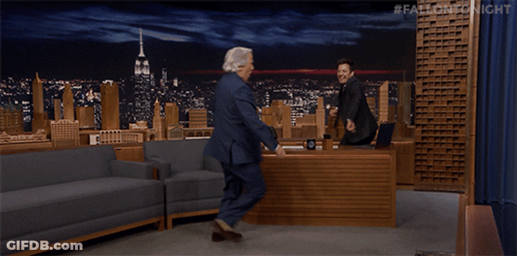 Crazy Skipping Dance Jimmy Fallon GIF