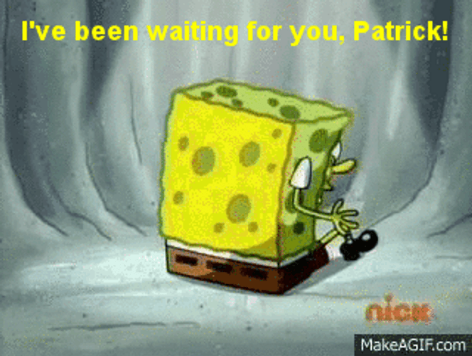 Crazy Spongebob Waiting For Patrick GIF
