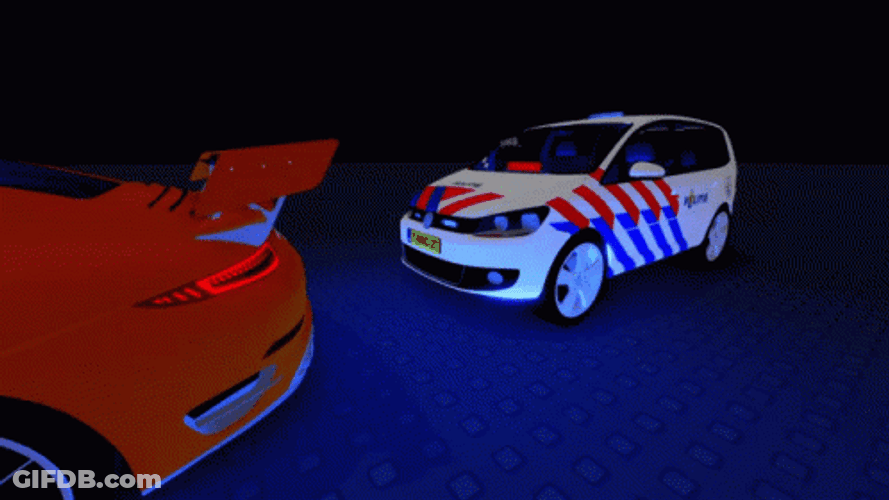 Creative Animated Police Car White GIF