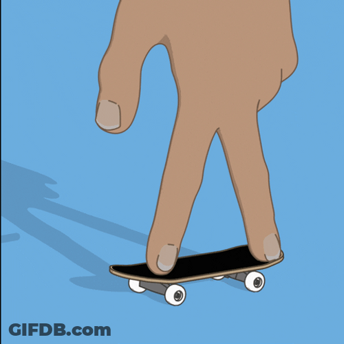 Creative Finger Skateboard Cartoon Loop GIF