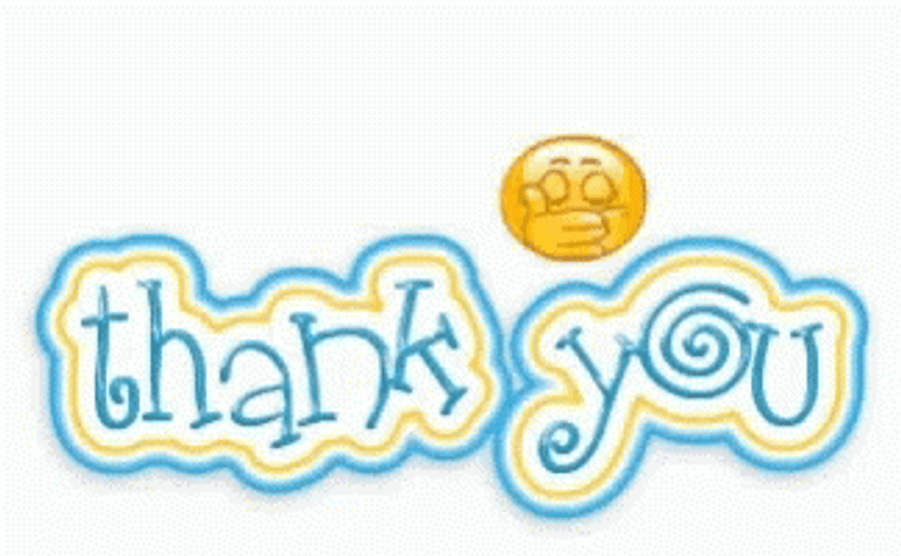 Creative Thank You Text With Blowing Kiss Emoji GIF