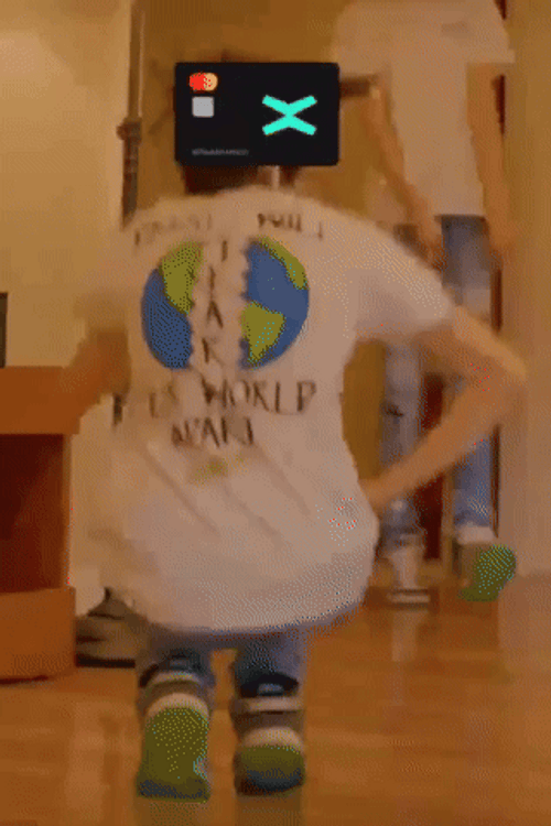 Credit Card Head Man Sturdy Dance GIF