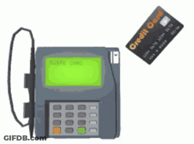Credit Card Terminal Animated Design GIF