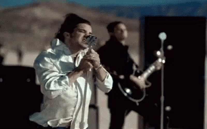 Creed Band Singing In Strong Winds GIF