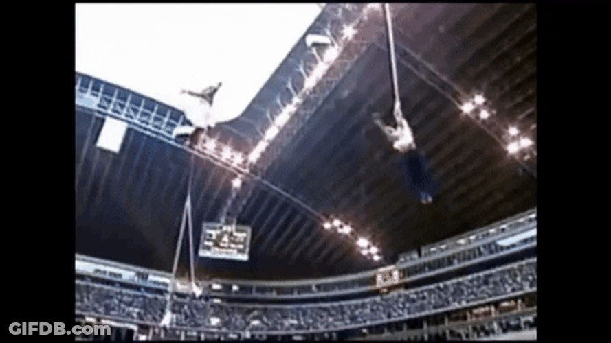 Creed Halftime Show Aerial Acrobats GIF