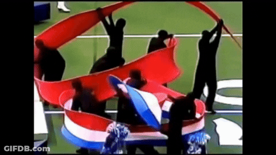 Creed Halftime Show Red White Blue Giant Ribbon GIF