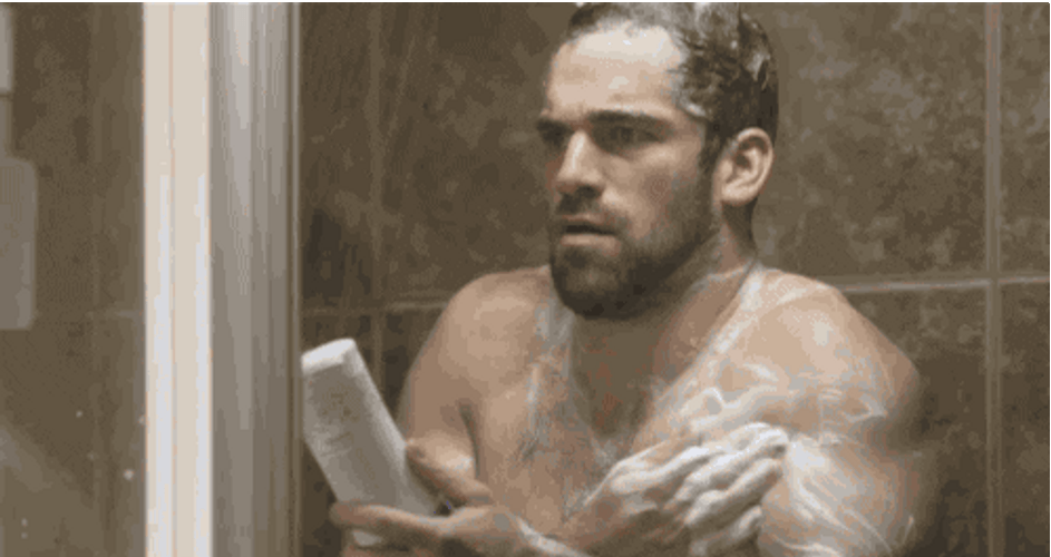 Creeped Out Guy Shower Time Product GIF