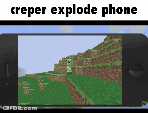 Creeper Explode Phone GIF