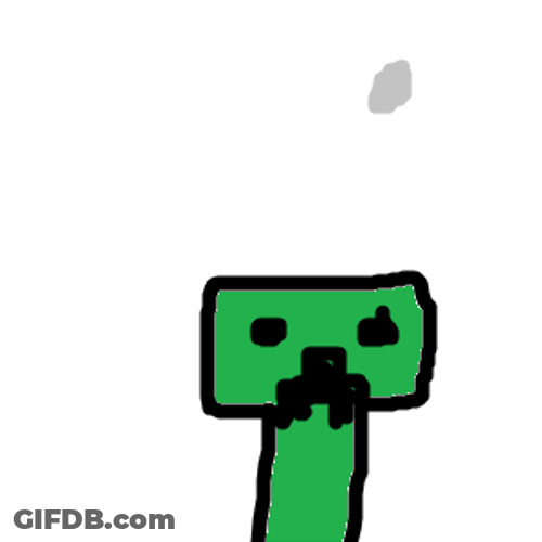 Creeper Hit By Rock GIF