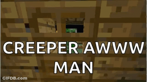 Creeper In Hallway Saying Creeper Awww Man GIF