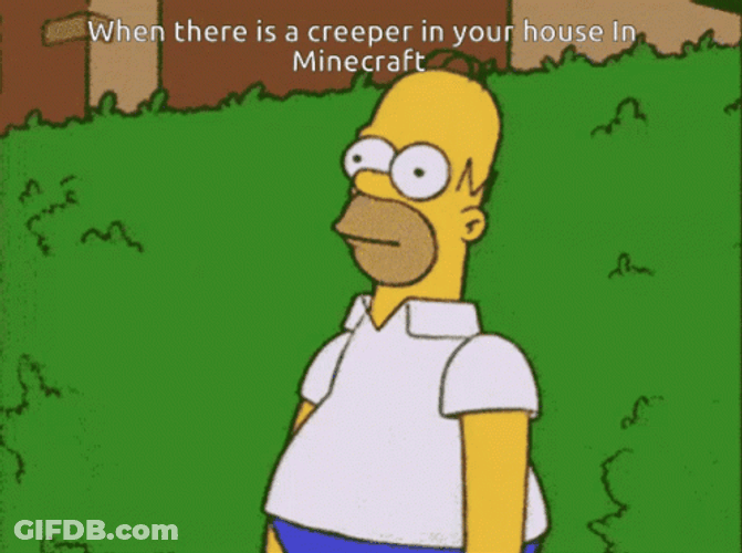 Creeper In House Minecraft Meme GIF