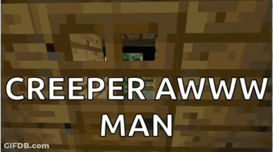 Creeper Minecraft Hiding GIF