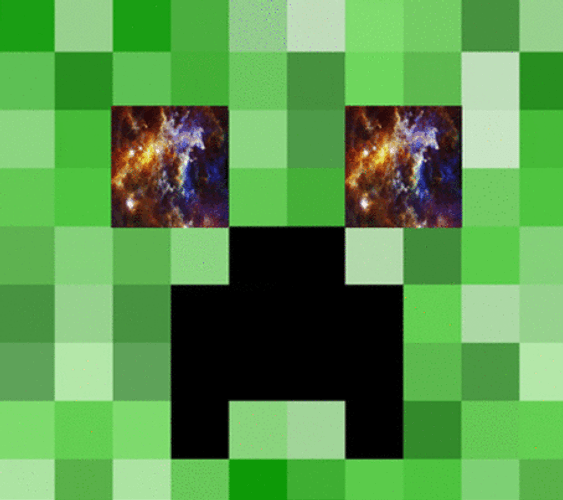 Creeper With Galaxy Eyes GIF