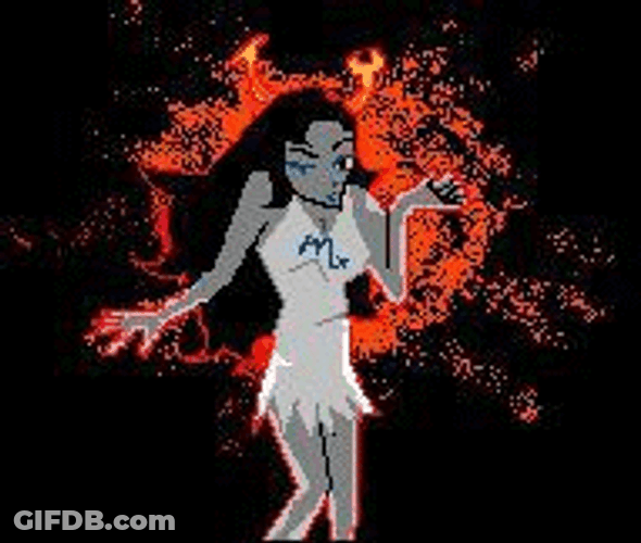 Creepy Animated Girl Rave Dancing GIF