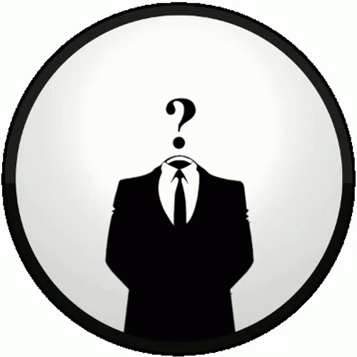 Creepy Anonymous Hacker Logo Suit Question GIF
