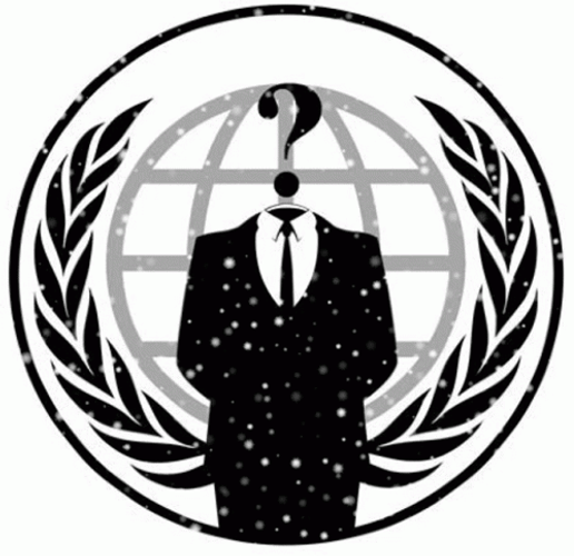 Creepy Anonymous Hacker Logo Suit Question Glitters GIF