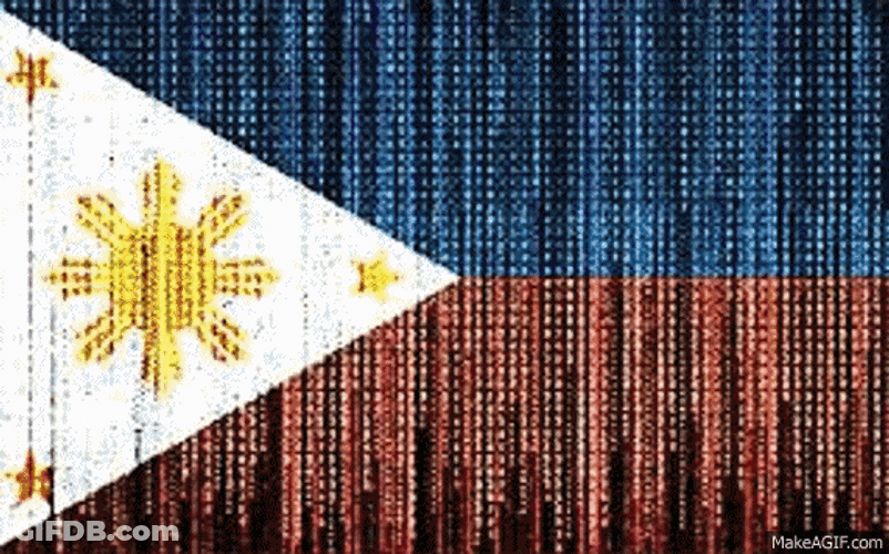 Creepy Anonymous Hacker Philippine Flag Skull GIF