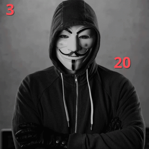 Creepy Anonymous Hacker Stare Numbers No Emotion GIF