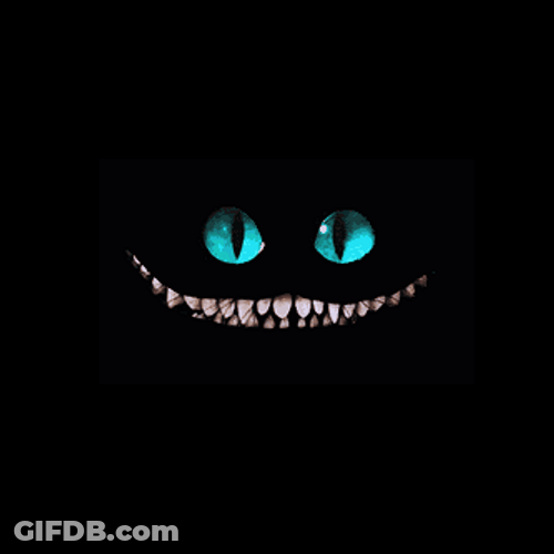 Creepy Black Cat Smile GIF
