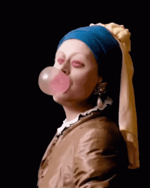 Creepy Bubble Gum Scary Face GIF