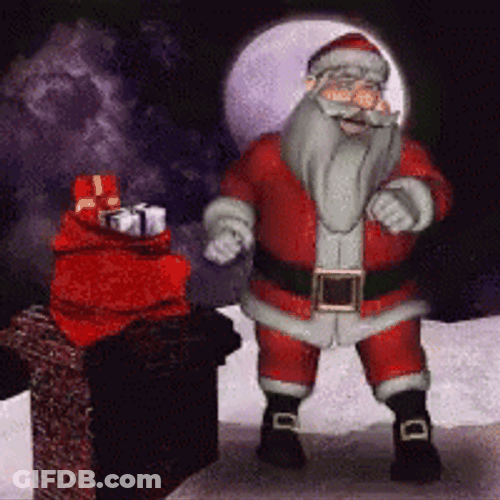 Creepy Christmas Dancing Santa Claus Moon GIF
