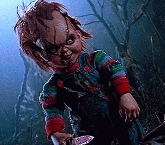 Creepy Chucky Stab Storm GIF