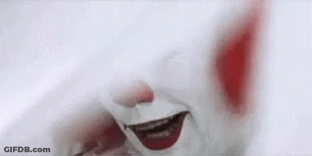 Creepy Clown Pennywise Peek A Boo GIF