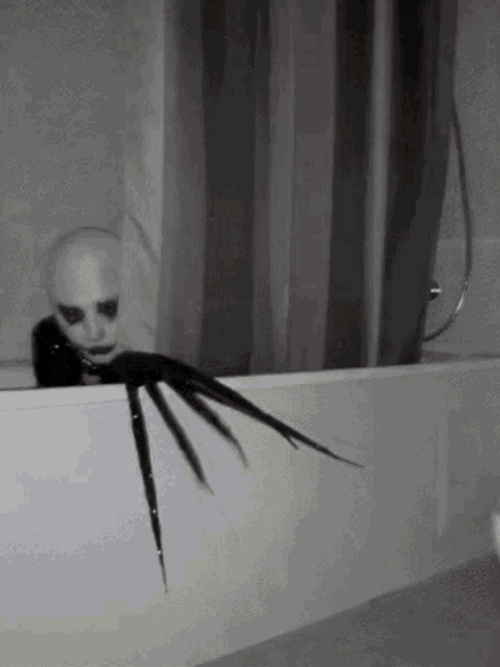 Creepy Creature Bath Tub GIF